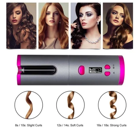 جهاز🎊😍 تجعيد الشعر تلقائي💃 اللاسلكي المحمول القابل لإعادة الشحن