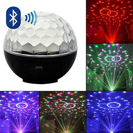 🤩💞كرة الديسكو الدوارة💞 المضيئة بالوان متعددة💐 للحفلات تعمل بالشحن مع بلوتوث