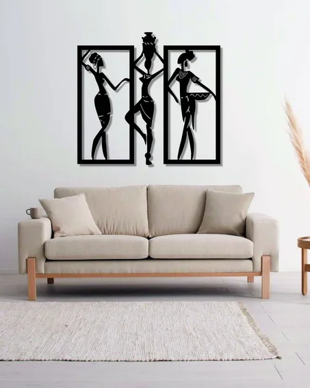 Décoration Murale Métal Afro Chic – Silhouettes Artistiques