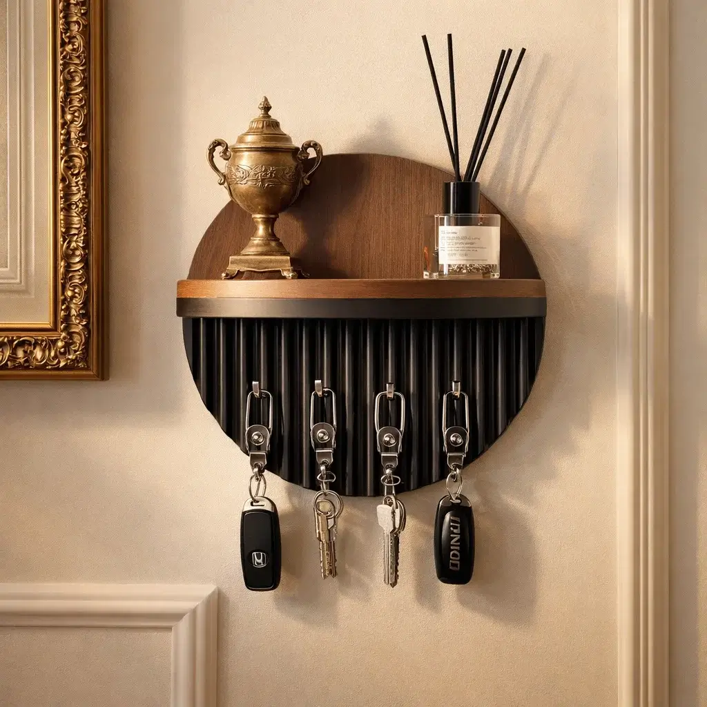 Organisateur Mural Décoratif en Bois Élégant