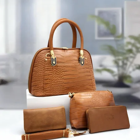 طقم حقائب نسائية فاخرة 4 في 1