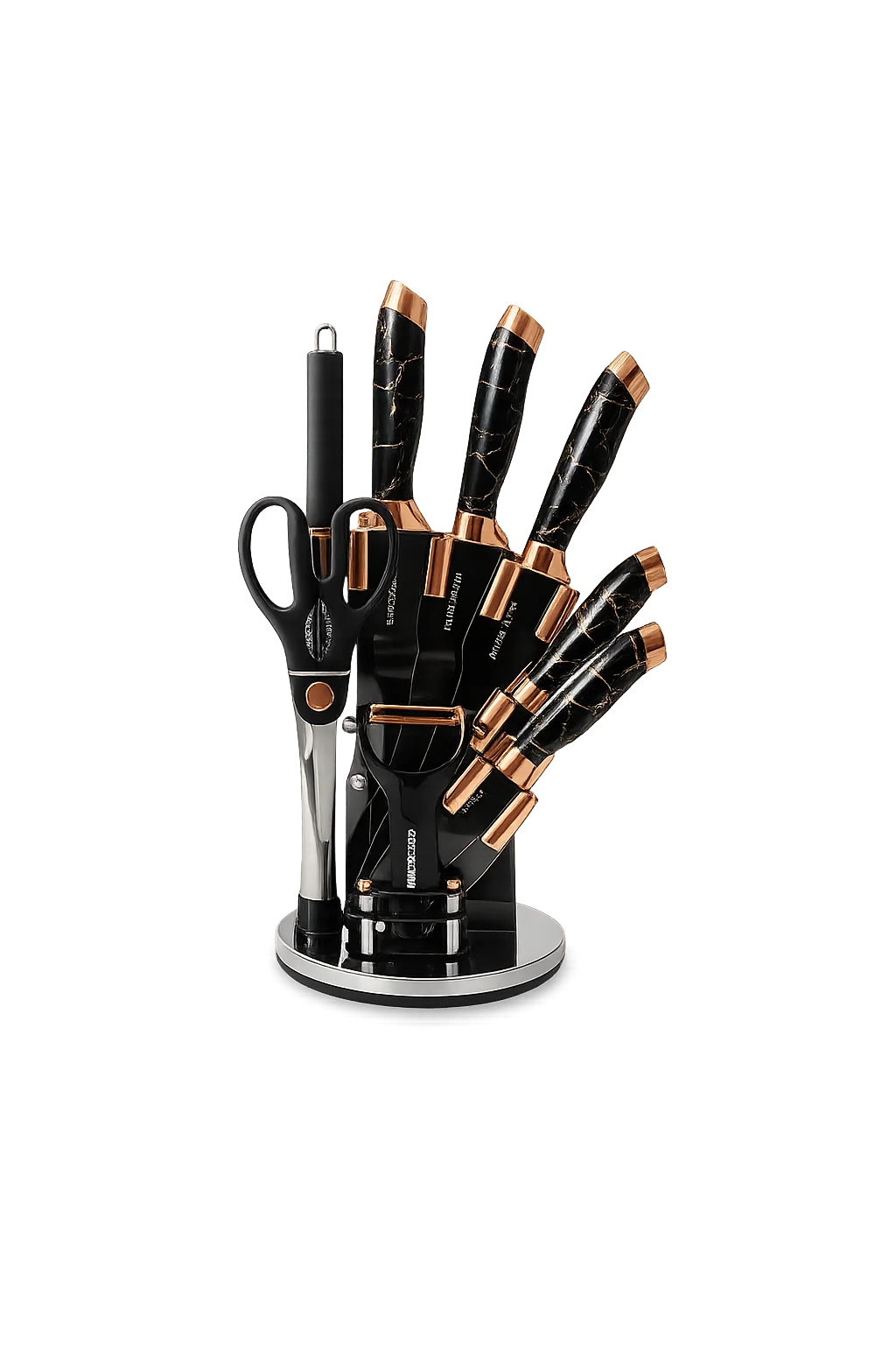 🔪 طقم سكاكين مطبخ احترافي مع حامل دوّار