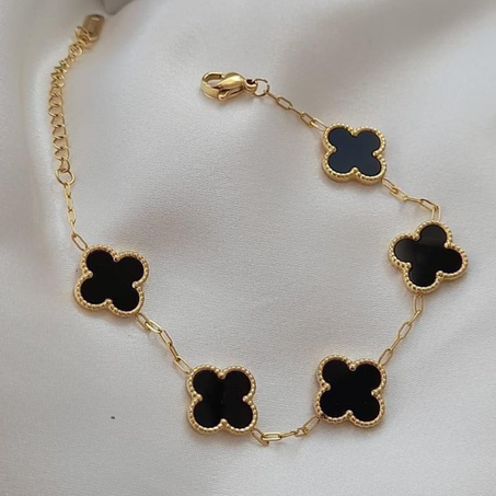 Van cleef Noir & dorée pour homme & femme en acier inoxydable