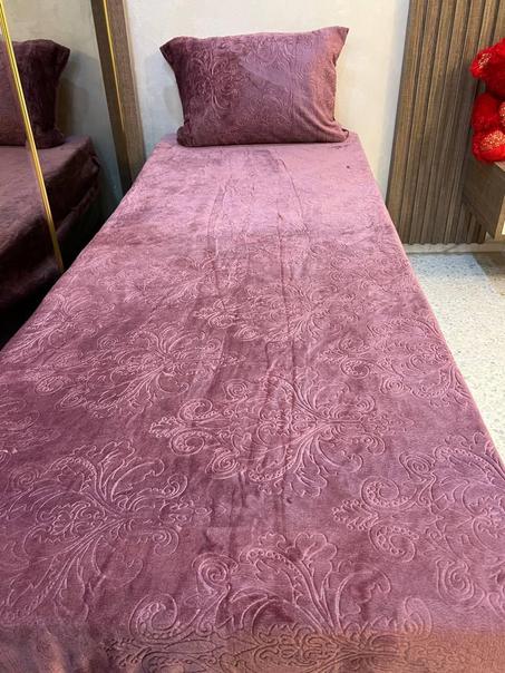 Housse de Matelas 1 Place Avec 1 taie d'oreiller en Velour