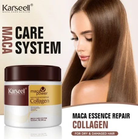 قناع الشعر بالكولاجين لإصلاح الشعر بخلاصة الماكا