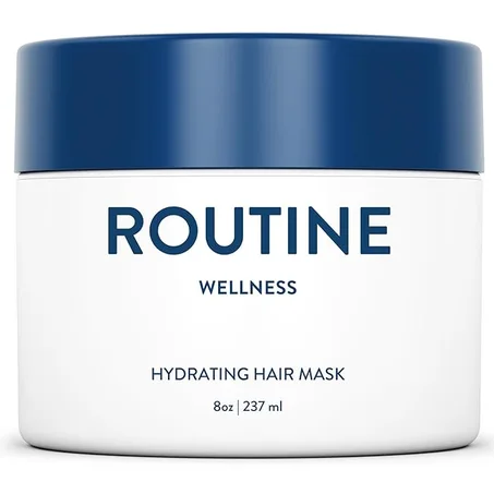 Routine Wellness Mascarilla capilar acondicionadora profunda para cabello seco dañado, tratamiento reparador hidratante, promueve el volumen, sin perfume, 8 onzas