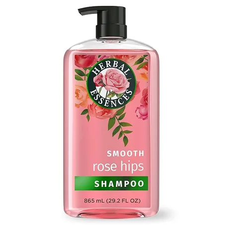Herbal Essences Champú Rose Hips - Cabello suave y brillante con vitamina E y jojoba, seguro para cabello teñido y aroma floral, libre de crueldad, probado por dermatólogos, 29.2 onzas líquid