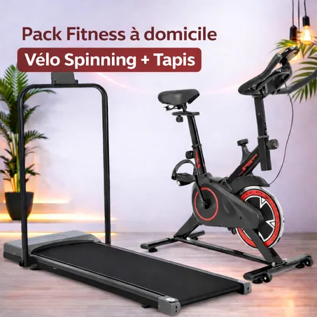 Pack fitness à domicile tapis roulant plus vélo spinning Q2