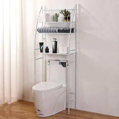 Meuble mural à étagères de rangement en acier inoxydable pour salle de bain