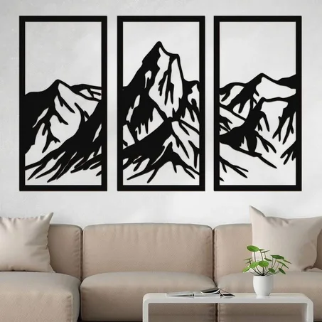 لوحة جدارية فنية من الخشب للجبل