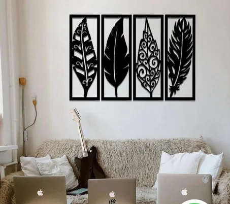 لوحة جدارية على شكل أوراق شجرة من الخشب