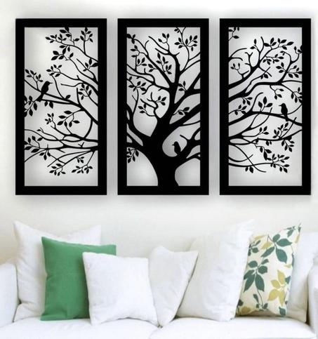 لوحة جدارية فنية من الخشب لشجرة
