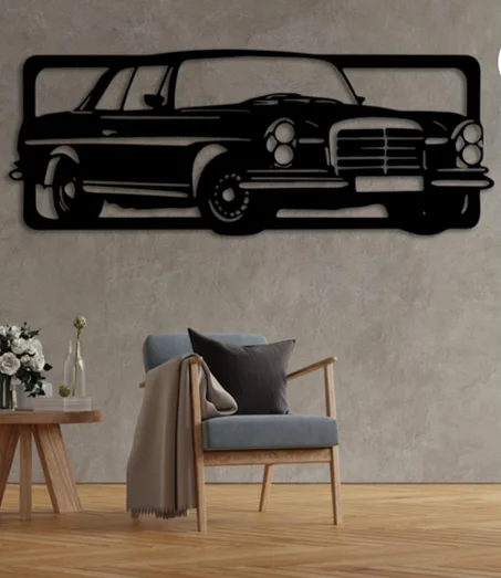 لوحة جدارية فنية من الخشب لسيارة Mercedes