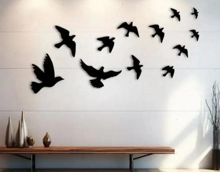 لوحة جدارية فنية من الخشب لى الطيور المهاجرة