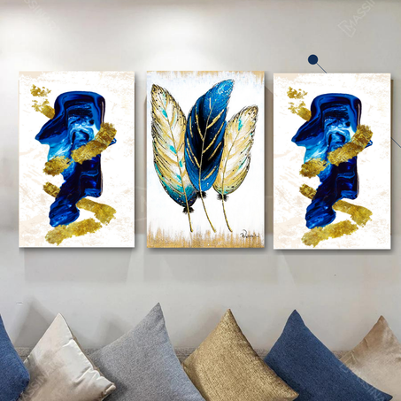 tableau decoratif en toile BLEU