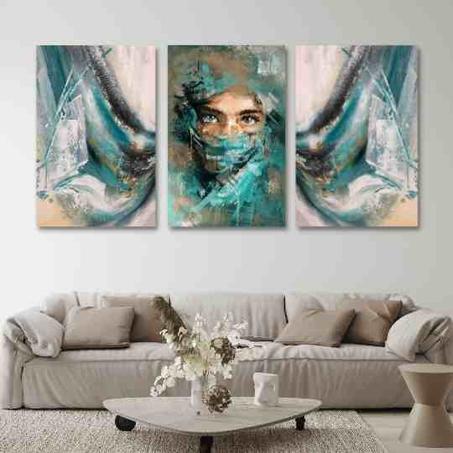 tableau decoratif en toile FEMME ABSTRACT