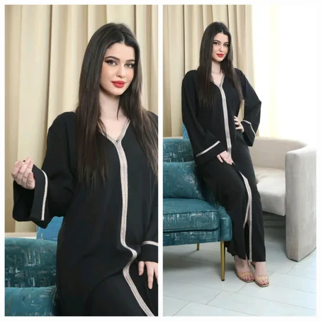 جلابة عصرية  سوداء و بمقايس عالية الجودة