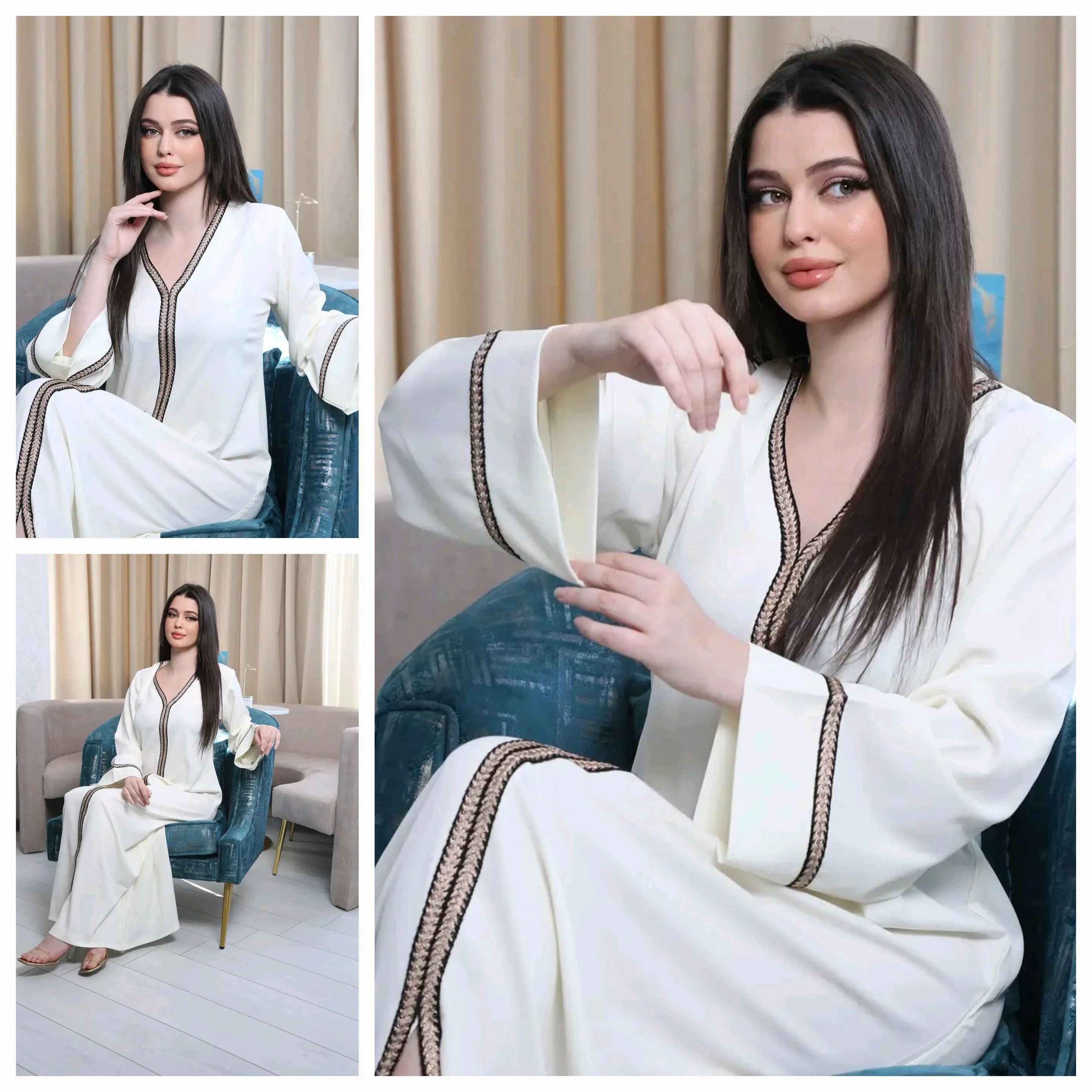 جلابة عصرية بيضاء