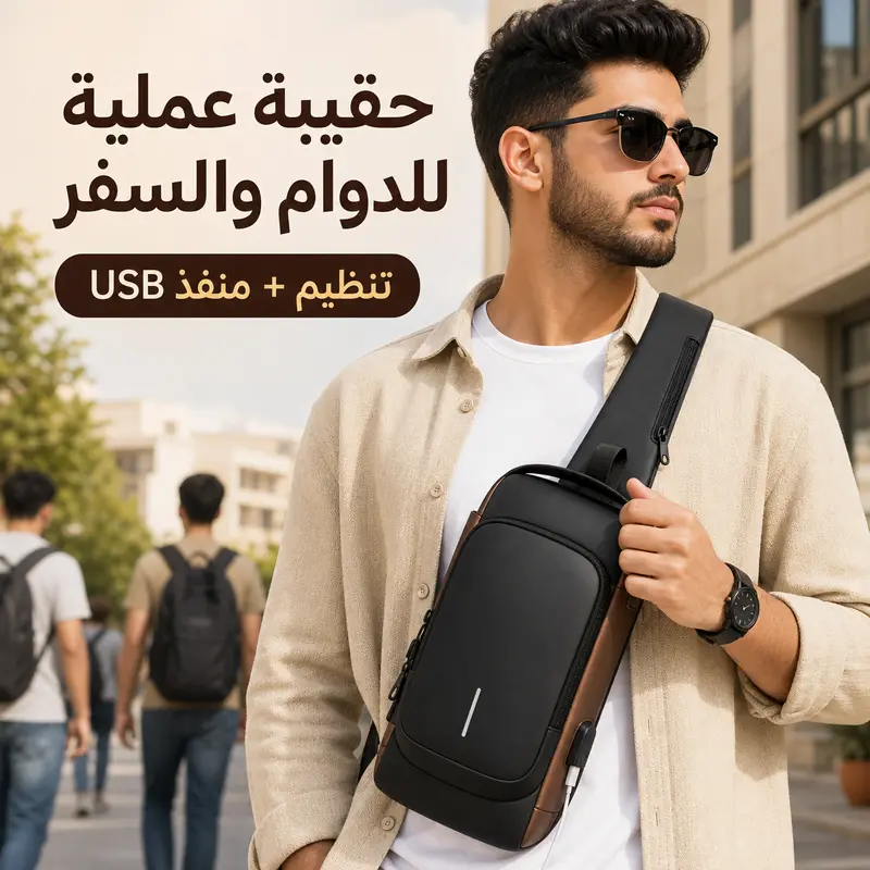 حقيبة ظهر مضادة للسرقة مع منفذ USB