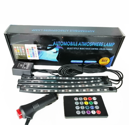 إضاءة LED أرضية للسيارة مع ريموت USB