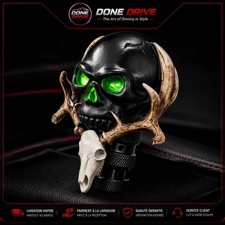 💀 POMMEAU DE VITESSE CRÂNE PREMIUM
