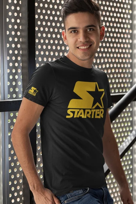 STARTER KENNY CREW NECK TEE WHITE and black