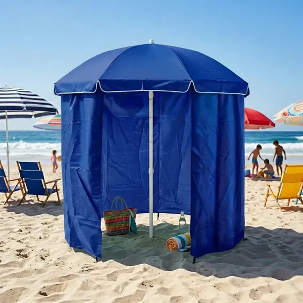 🏖️ مظلة الشاطئ الذكية 2 في 1