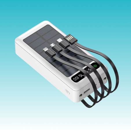 solar power bank with cables