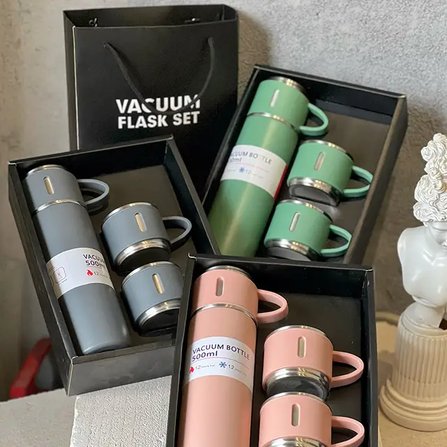 THERMOS INOXYDABLE AVEC 2 TASSES