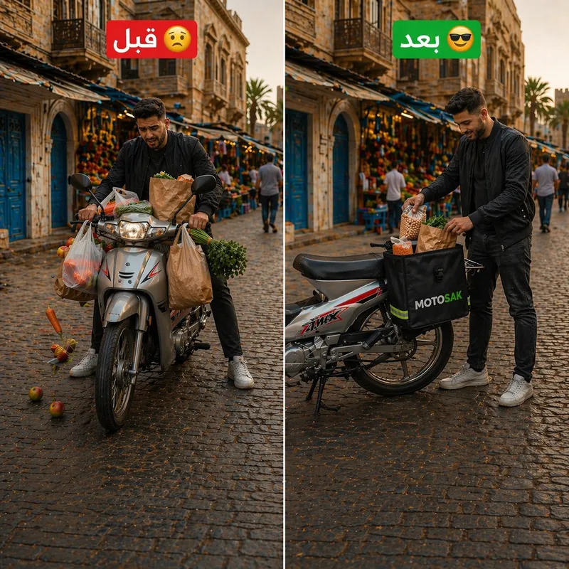 MotoSak – حقيبة تخزين من الجانبين للدراجات النارية