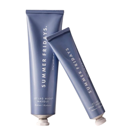 قناع جيت لاغ المرطب للوجه + مرطب من سامر فرايديز - غني بحمض الهيالورونيك والنياسيناميد والجلسرين ومضادات الاكسدة يساعد على تغذية البشرة للحصول بشرة متجددة ومشرقة 2.25 اونصة