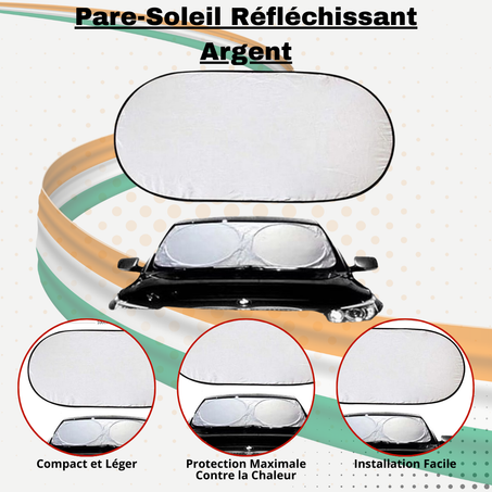 Pare-Soleil Réfléchissant Argent : Protection Maximale Contre la Chaleur !