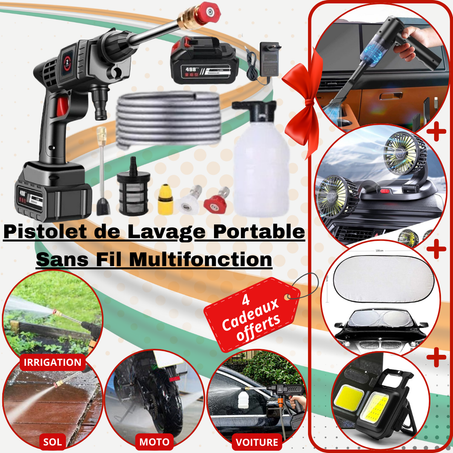 Pack Aventure Complet : Pistolet de Lavage Portable + 4 Cadeaux Essentiels !