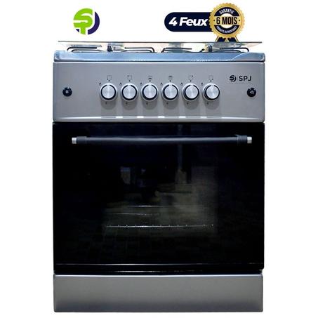 Cuisinière à Gaz 4 foyers - SPJ - 60 x 60 cm - Double allumages ( Four et Gril simultanément)