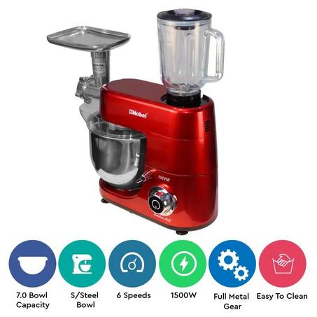 NOBEL STAND MIXER Rouge 7 LITRES