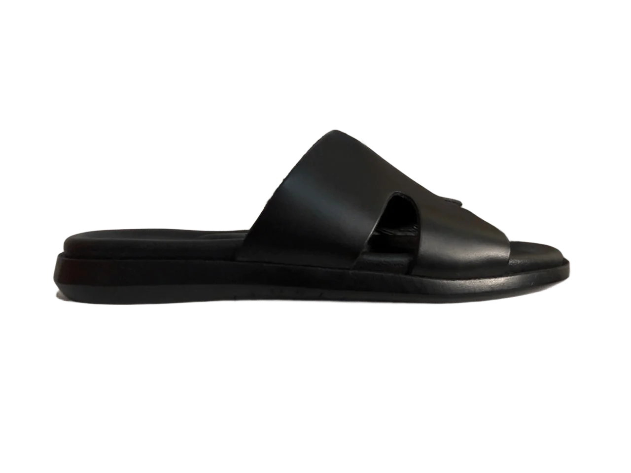 SANDALES HOMME EN CUIR NOIR  003