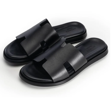 SANDALES HOMME EN CUIR NOIR  003