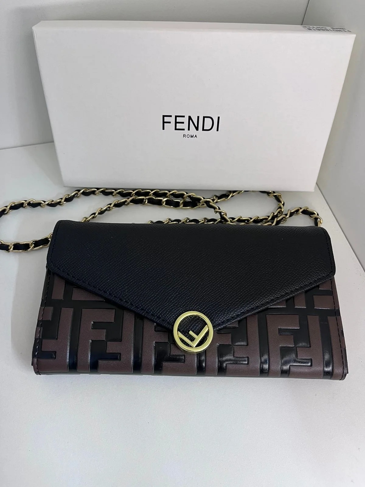 Pochette Fendi Noir et Marron