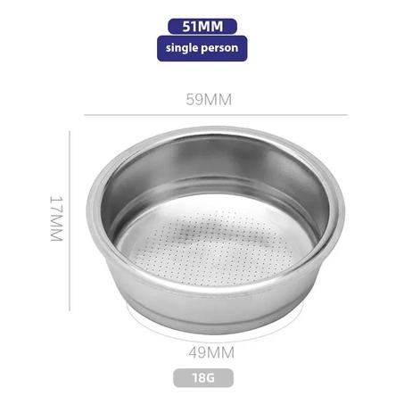 Filtre à Café en Acier Inoxydable de 51mm (une Seule Tasse)
