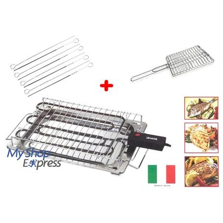 Venezia Barbecue electrique design avec grille et 6 brochettes offertes