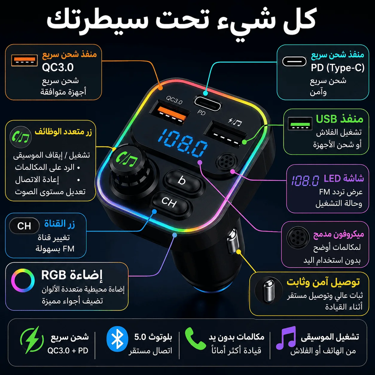 اداة تنظيف نوافذ السيارة من المايكروفايبر بمقبض قابل للتمديد وغطاء من القماش