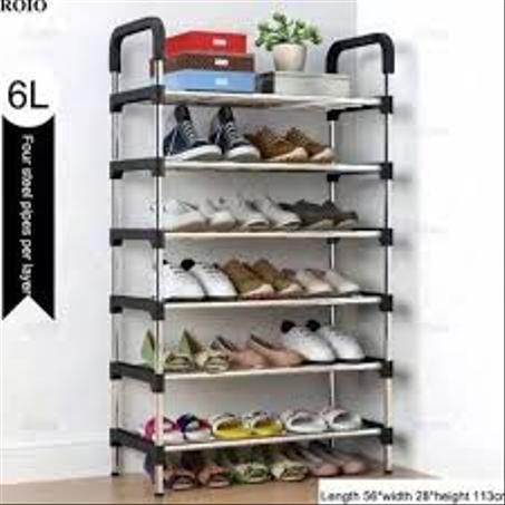 منظم - رف أحذية متين مكون من 6 طبقات