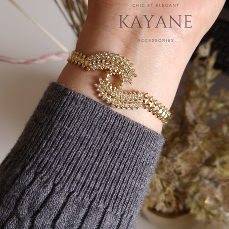 Bracelet clash pendentif feuille