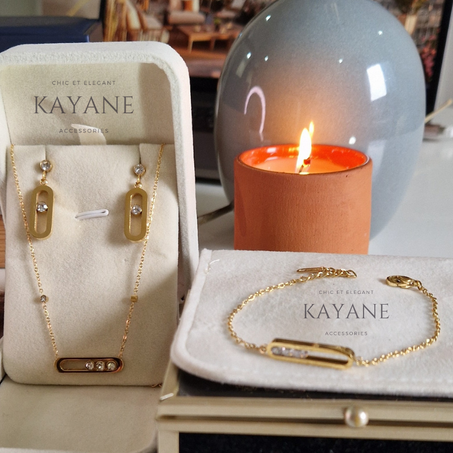 Ensemble bijoux Coulissants en acier inoxydable Bracelet , Collier, Boucles d'oreilles