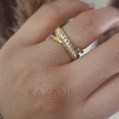 Bague Élégance Étincelante en acier inoxydable