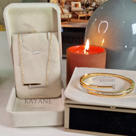 Ensemble Clou en acier inoxydable Collier + Bracelet