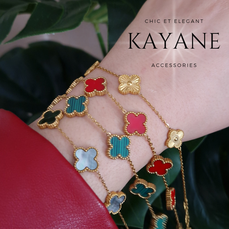 Gourmette Trèfle en couleurs chic et Durable acier inoxydable