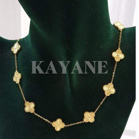 Collier trèfle doré en Acier inoxydable