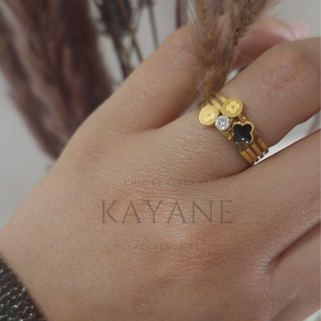 Bague trèfle en acier inoxydable