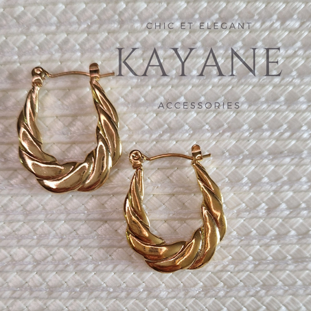 Boucles d'oreilles en forme de Croissant torsadé en acier inoxydable